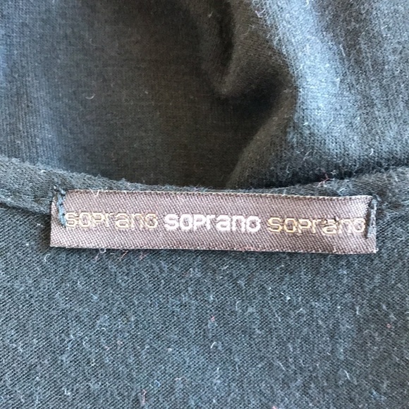 Soprano black dress with beaded neckline, cap sleeves, size M - Picture 10 of 10